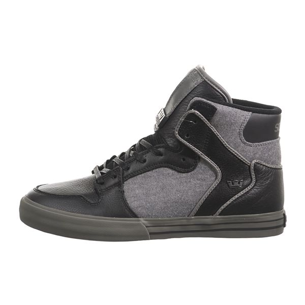 Supra Vaider High Top Shoes Mens - Black Grey | UK 95Z1R32